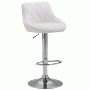 Décoshop26 - Tabouret de bar en synthétique blanc pivotant avec repose-pieds coutures décoratives 10_0000113 - blanc 3000878469609 Décoshop26 - Tabouret de bar en synthétique blanc pivotant avec repose-pieds coutures décoratives 10_0000113 - blanc 3000878469609