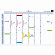 Exacompta Planning magnétique Exaplanner mensuel, format 90x59cm + accessoires - 3130630571506_0