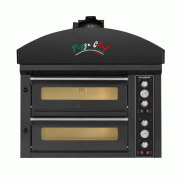 Four à pizza électrique 4+4 x Ø34 cm (12kW - 380V) avec hotte d'extraction et moteur Série "PIZZA CHEF" PREMIUM - GOLDINOX - noir inox 3701770846634 Four à pizza électrique 4+4 x Ø34 cm (12kW - 380V) avec hotte d'extraction et moteur Série "PIZZA CHEF" PREMIUM - GOLDINOX - noir inox 3701770846634