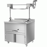 Grill à charbon avec ascenseur et 2 tiroirs - L 940 mm | Qdm - Q100428