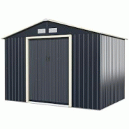 Helloshop26 - Abri de jardin en métal 5,29 ㎡ 277 x 191 x 202 cm avec 2 portes coulissantes verrouillables 4 trous d'aération pour 20_0007629 - 300 Helloshop26 - Abri de jardin en métal 5,29 ㎡ 277 x 191 x 202 cm avec 2 portes coulissantes verrouillables 4 trous d'aération pour 20_0007629 - 300