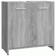 Helloshop26 - Armoire de salle de bain design épuré rangement 60 x 33 x 60 cm en bois d'ingénierie sonoma gris 02_0048178 - gris Bois massif 300023
