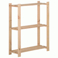 Helloshop26 - Étagère 3 niveaux stockage 60 x 28,5 x 90 cm bois de pin massif 02_0000653 - 3000069811538