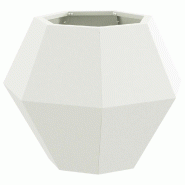 Helloshop26 - Jardinière rectangulaire extérieure jardin 50 x 50 x 40 cm esthétique durable en acier blanc 02_0053120 - blanc acier 3000237770124