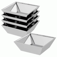 Helloshop26 - Lot de 5 cache-pots trapézoïdaux modernes jardin terrasse 50 x 50 x 15 cm en acier argent 02_0052393 - métal 3000237395037