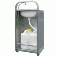 Lave-mains autonome en inox AISI 304L - pompe à pied - 2 jerricans 13L - dimensions 460x380x1000mm Lave-mains autonome en inox AISI 304L - pompe à pied - 2 jerricans 13L - dimensions 460x380x1000mm