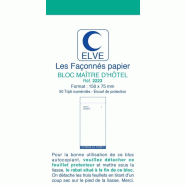 Lot de 10 blocs Maître d'hôtel numérotés - 150 x 75 - 50 tripli - 3416790022233