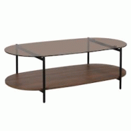 Oviala Business Table basse moderne ovale L 120 cm en verre marron - marron verre 113674 Oviala Business Table basse moderne ovale L 120 cm en verre marron - marron verre 113674