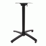 Piètement pliant Calvi H72 en alu noir pour table extérieure 70x70, Ø70cm maxi