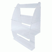 Présentoir transparent - 50x28x73cm - PMMA - côtés épaisseur 8mm et tablettes épaisseur 5mm