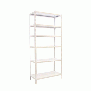 SimonRack Rayonnage métallique, 2500x800x400 mm, 6 niveaux, tablette métallique, 180 kg au point de flexion, Blanc - Simonclick - métal 8435104974476