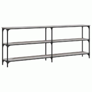 Table console sonoma gris 200x29x75 cm bois d'ingénierie Modèle Atlas Work Plus - 834113