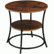 Tectake Table d’appoint Saint Louis 55x56cm - Bois foncé industriel, rustique - 404445 - marron Bois massif 404445