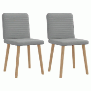VidaXL Chaises à manger lot de 2 gris clair tissu Modèle Vega Office Nordique - 4101144