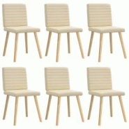 VidaXL Chaises à Manger Lot De 6 Crème Tissu - beige 8721158569967 VidaXL Chaises à Manger Lot De 6 Crème Tissu - beige 8721158569967