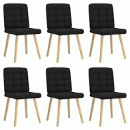 VidaXL Chaises à Manger Lot De 6 Noir Tissu - noir 8721158569080 VidaXL Chaises à Manger Lot De 6 Noir Tissu - noir 8721158569080