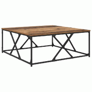 VidaXL Table basse Bois Ancien 100 x 100 x 40 cm Bois d'ingénierie Modèle Helios Élégance - 882769