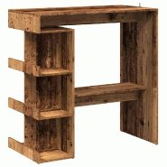 VidaXL Table de bar étagère de rangement vieux bois 100 x 48 x 101,5cm Modèle Boréal Panorama Sud - 856758