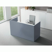 Banque d'accueil coloré avec finition laqué et plateau blanc en bois mélaminé Banque d'accueil coloré avec finition laqué et plateau blanc en bois mélaminé