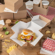 Boîte menu burger carton The Pack marron 15,5x15,5x11,5 cm - par 50
