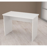 Bureau droit L100xP50xH71,8cm - blanc - Faible encombrement - Bon rapport qualité/prix