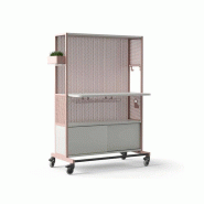 Station de travail debout Workit - roulettes avec frein - rangement intégré - L120 x P65 x H179 cm