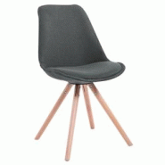 Décoshop26 - Chaise de salle à manger design scandinave en tissu gris foncé et pieds en bois clair forme rond 10_0003452 - gris 3000251586992 Décoshop26 - Chaise de salle à manger design scandinave en tissu gris foncé et pieds en bois clair forme rond 10_0003452 - gris 3000251586992