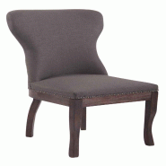Décoshop26 - Chaise de salle à manger x1 boutons décoratifs en tissu gris foncé et pieds en bois marron foncé 10_0001513 - marron Bois massif 300