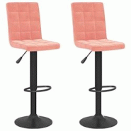 Décoshop26 - Lot de 2 tabourets de bar chaises hautes en velours rose DEC029844 - 3000257588495 Décoshop26 - Lot de 2 tabourets de bar chaises hautes en velours rose DEC029844 - 3000257588495