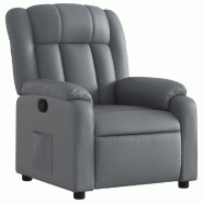 Fauteuil inclinable Gris Similicuir Modèle Cormaria - 373563