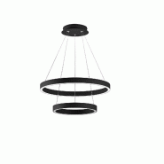 Gea Luce Suspension Criseide S/2P Noir - Led Intégrée 60W 3000Lm 3000K Dimmable Double Émission Aluminium Et Silicone - Gealuce - noir CRISEIDE S/2