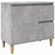 Helloshop26 - Armoire d'évier finition moderne avec espace de rangement 65 x 33 x 60 cm en bois d'ingénierie gris béton 02_0051045 - gris Bois mass