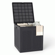 Helloshop26 - Coffre de rangement extérieur 56 x 56 x 60,5 cm sécurité optimale table d'appoint siège supplémentaire en PP marron 20_0011478 - 30