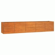 Helloshop26 - Jardinière bac lit surélevé plantes fleurs terrasse jardin de jardin rouillé 400 x 80 x 77 cm acier corten marron 02_0039875 - 30002 Helloshop26 - Jardinière bac lit surélevé plantes fleurs terrasse jardin de jardin rouillé 400 x 80 x 77 cm acier corten marron 02_0039875 - 30002