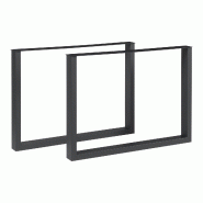 Helloshop26 - Lot de 2 pieds de table meuble moderne design original DIY acier 72 x 90 cm noir 03_0009684 - noir acier 3000224814220