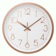 IvoQ Horloge Murale Moderne Or Rose - Élégant - Design Épuré - Ø 30 cm - 8721161176220