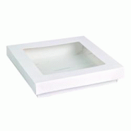 Nvase Ecolomique - 25 Pcs - Boîte carrée "Kray" en carton blanc - 700 ml, 15,5 cm, Hauteur: 5 cm - ECO210KRAYPWH1555 - blanc en carton NVS210KRAYPWH