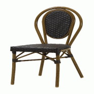 Proloisirs Chaise Paris 2 Alu Bamboo Look / Wicker Moka - marron multi-matériau AG1038