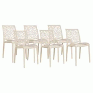 RATTATAN Lot de 6 chaises en polypropylène avec coussin, empilables, design moderne pour cuisine, salle à manger, bar ou restaurant – Anna – Crà RATTATAN Lot de 6 chaises en polypropylène avec coussin, empilables, design moderne pour cuisine, salle à manger, bar ou restaurant – Anna – CrÃ