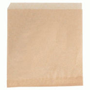 Sachet papier naturel ingraissable avec 2 côtés ouverts 17x18cm - par 500