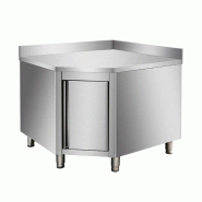 Skyrainbow Armoire de travail en acier inoxydable, avec rebord, module d'angle de 600 de profondeur de construction - inox THESR106A