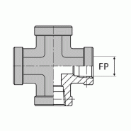 Té croix femelle NPT - 1/2' , 17.81