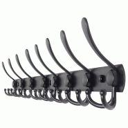 TOJ Living Porte-manteau mural – 24 crochets – 75 cm – acier inoxydable – noir mat – patères - noir inox 8720211261183