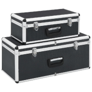 Vidaxl boîtes de rangement 2 pcs noir aluminium 91851