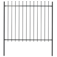 Vidaxl clôture de jardin avec dessus en lance acier 1,7 x 1,5 m noir 144927