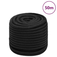 Vidaxl corde de bateau noir complet 16 mm 50 m polypropylène 152520