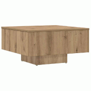 VidaXL Table basse chêne artisanal 60x60x31,5 cm bois d'ingénierie Modèle Diamant Pro - 856551