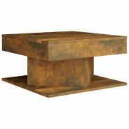 VidaXL Table basse Chêne fumé 57x57x30 cm Bois d'ingénierie Modèle Polaris Nordique Plus - 815942