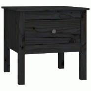 VidaXL Table d'appoint Noir 50x50x49 cm Bois massif de pin Modèle Jardin Rho Plus - 813802