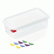 Bac GN 1/3 polypropylène H 100 mm 4 ltr avec couvercle GN 86 lot de 6 - Was Germany - plastique 4044925166478